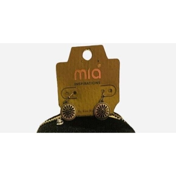 Mia Inspirations Earrings 10" Necklace Set Boho Style Black - Picture 4 of 4